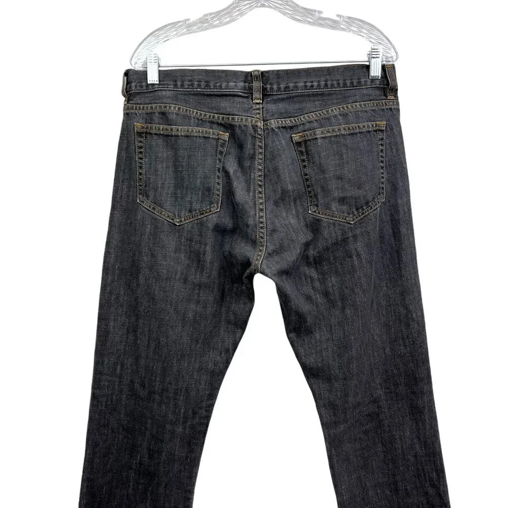 J. Crew Mens Jeans Urban Slim Straight 5 Pocket Zip Fly Black Wash Size W34*